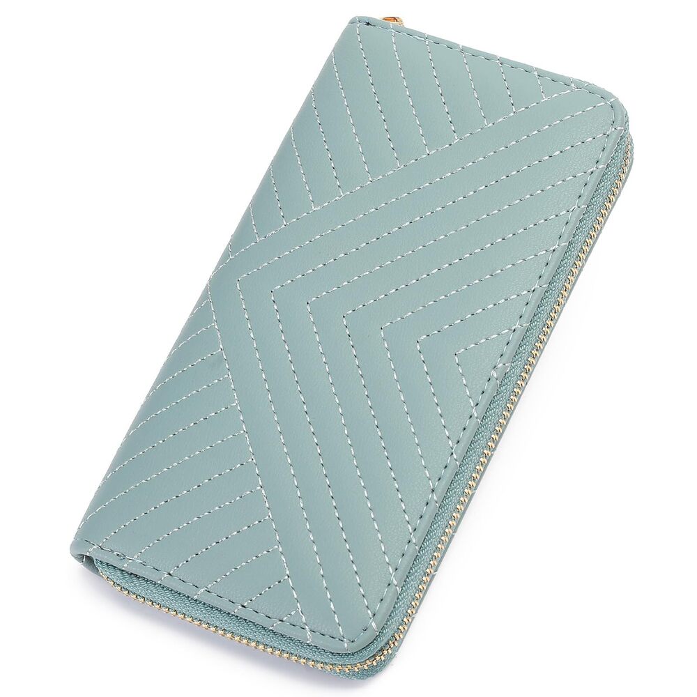 3594 Wallet Embroidered Wallets Clutch Rfid Blocking Leather Large Capacity